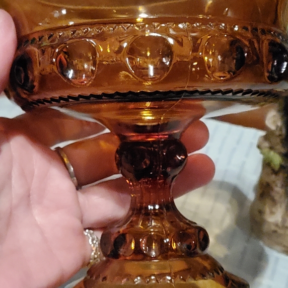 Vintage Amber Crown Glass Group - Picture 4 of 15